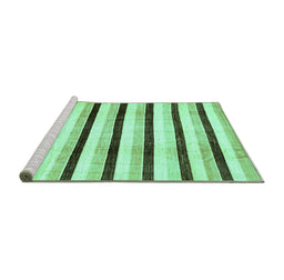 Sideview of Machine Washable Solid Turquoise Modern Area Rugs, wshabs332turq