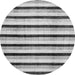 Round Solid Gray Modern Rug, abs332gry