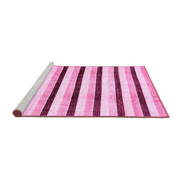Sideview of Machine Washable Solid Pink Modern Rug, wshabs332pnk