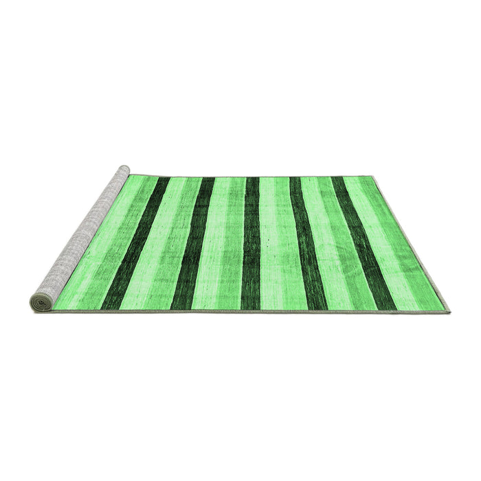 Sideview of Machine Washable Solid Emerald Green Modern Area Rugs, wshabs332emgrn