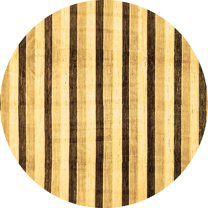 Round Machine Washable Solid Brown Modern Rug, wshabs332brn