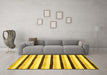 Machine Washable Solid Yellow Modern Rug in a Living Room, wshabs332yw