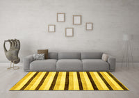 Machine Washable Solid Yellow Modern Rug, wshabs332yw