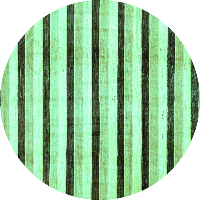 Round Machine Washable Solid Turquoise Modern Area Rugs, wshabs332turq