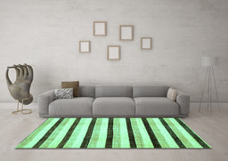 Machine Washable Solid Turquoise Modern Area Rugs in a Living Room,, wshabs332turq