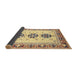 Sideview of Abstract Mustard Yellow Modern Rug, abs333