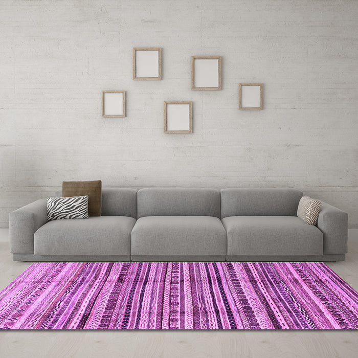 Machine Washable Abstract Purple Modern Area Rugs in a Living Room, wshabs3330pur