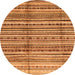 Round Abstract Orange Modern Rug, abs3330org