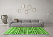 Machine Washable Abstract Green Modern Area Rugs in a Living Room,, wshabs3330grn