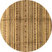 Round Abstract Brown Modern Rug, abs3330brn