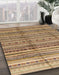 Abstract Saddle Brown Modern Rug in Family Room, abs3330