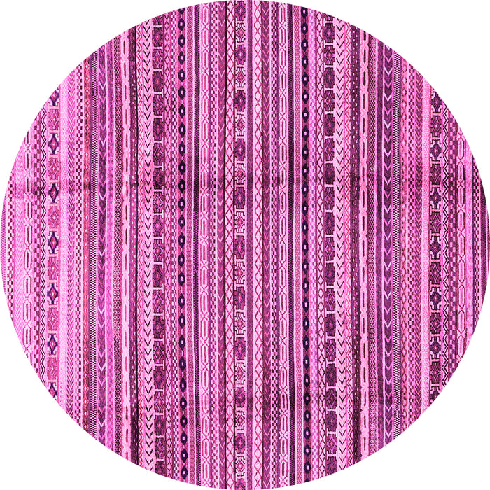 Round Abstract Pink Modern Rug, abs3330pnk