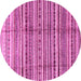 Round Abstract Pink Modern Rug, abs3330pnk