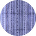 Round Abstract Blue Modern Rug, abs3330blu