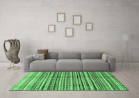 Machine Washable Abstract Emerald Green Modern Rug, wshabs3330emgrn