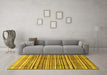 Machine Washable Abstract Yellow Modern Rug in a Living Room, wshabs3330yw