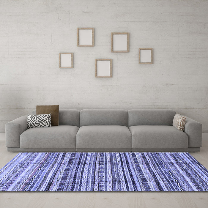 Machine Washable Abstract Blue Modern Rug in a Living Room, wshabs3330blu