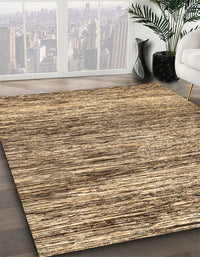 Abstract Saddle Brown Modern Rug, abs3331