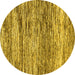 Round Machine Washable Abstract Yellow Modern Rug, wshabs3331yw