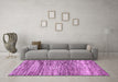 Machine Washable Abstract Purple Modern Area Rugs in a Living Room, wshabs3331pur