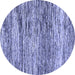 Round Abstract Blue Modern Rug, abs3331blu