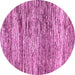 Round Abstract Pink Modern Rug, abs3331pnk