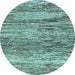 Round Abstract Light Blue Modern Rug, abs3331lblu