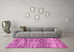 Machine Washable Abstract Pink Modern Rug in a Living Room, wshabs3331pnk