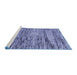 Sideview of Machine Washable Abstract Blue Modern Rug, wshabs3331blu