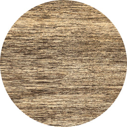 Round Machine Washable Abstract Saddle Brown Rug, wshabs3331