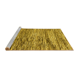 Sideview of Machine Washable Abstract Yellow Modern Rug, wshabs3331yw