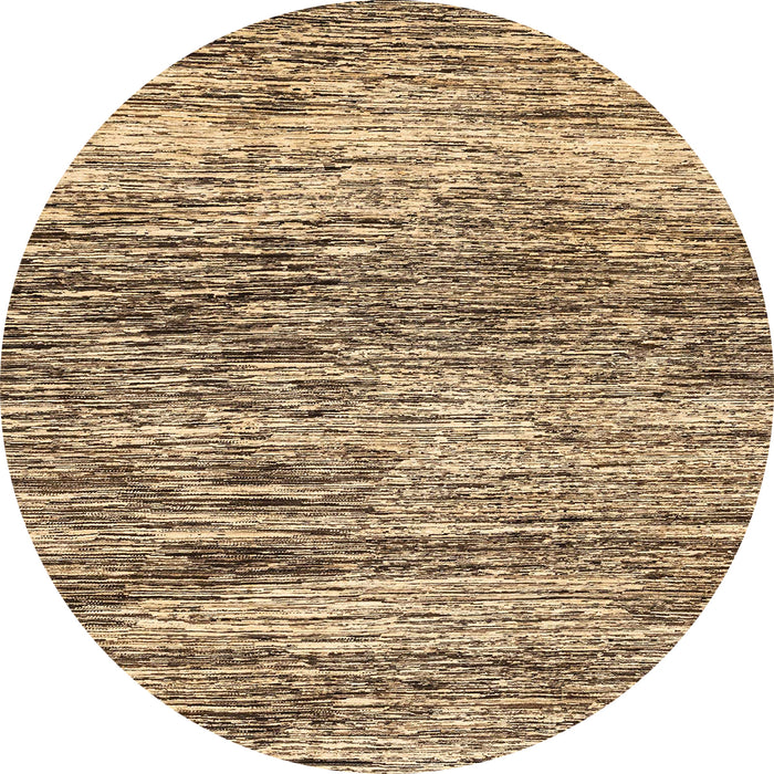 Round Abstract Saddle Brown Modern Rug, abs3331