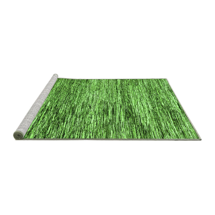 Sideview of Machine Washable Abstract Green Modern Area Rugs, wshabs3331grn
