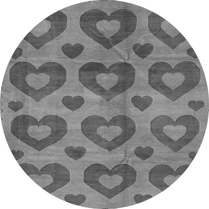 Round Machine Washable Abstract Gray Modern Rug, wshabs3332gry