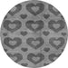 Round Machine Washable Abstract Gray Modern Rug, wshabs3332gry