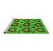 Sideview of Machine Washable Abstract Green Modern Area Rugs, wshabs3332grn