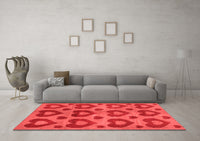 Machine Washable Abstract Red Modern Rug, wshabs3332red