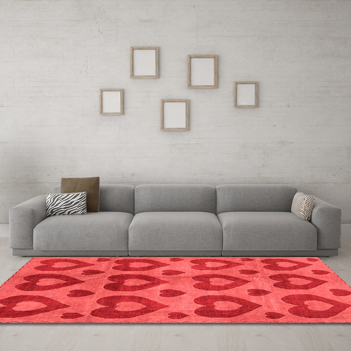 Modern Red Washable Rugs