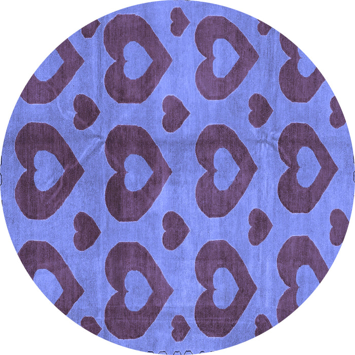 Round Abstract Blue Modern Rug, abs3332blu