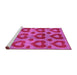 Sideview of Machine Washable Abstract Pink Modern Rug, wshabs3332pnk