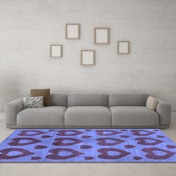Machine Washable Abstract Blue Modern Rug in a Living Room, wshabs3332blu
