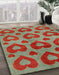 Abstract Green Modern Rug in Family Room, abs3332