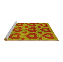 Sideview of Machine Washable Abstract Yellow Modern Rug, wshabs3332yw