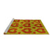 Sideview of Machine Washable Abstract Yellow Modern Rug, wshabs3332yw