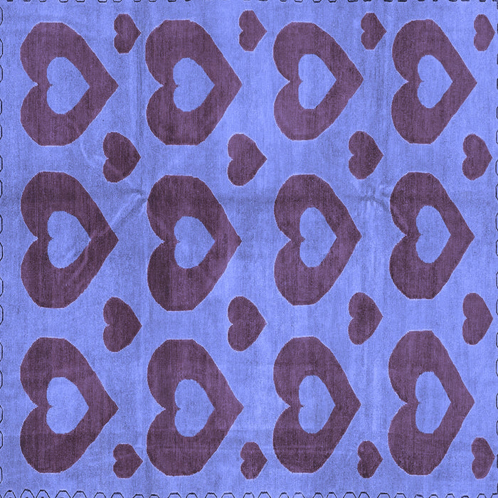 Square Abstract Blue Modern Rug, abs3332blu