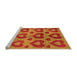 Sideview of Machine Washable Abstract Orange Modern Area Rugs, wshabs3332org