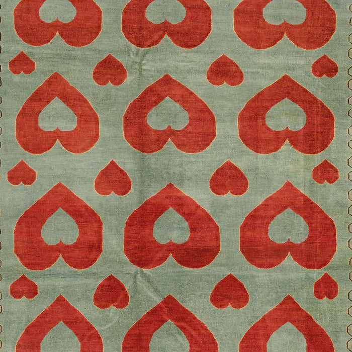 Machine Washable Abstract Green Rug, wshabs3332