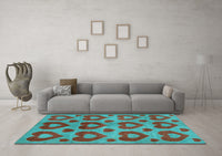 Machine Washable Abstract Light Blue Modern Rug, wshabs3332lblu