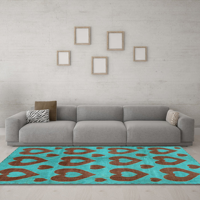 Machine Washable Abstract Light Blue Modern Rug in a Living Room, wshabs3332lblu