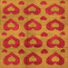 Square Machine Washable Abstract Orange Modern Area Rugs, wshabs3332org